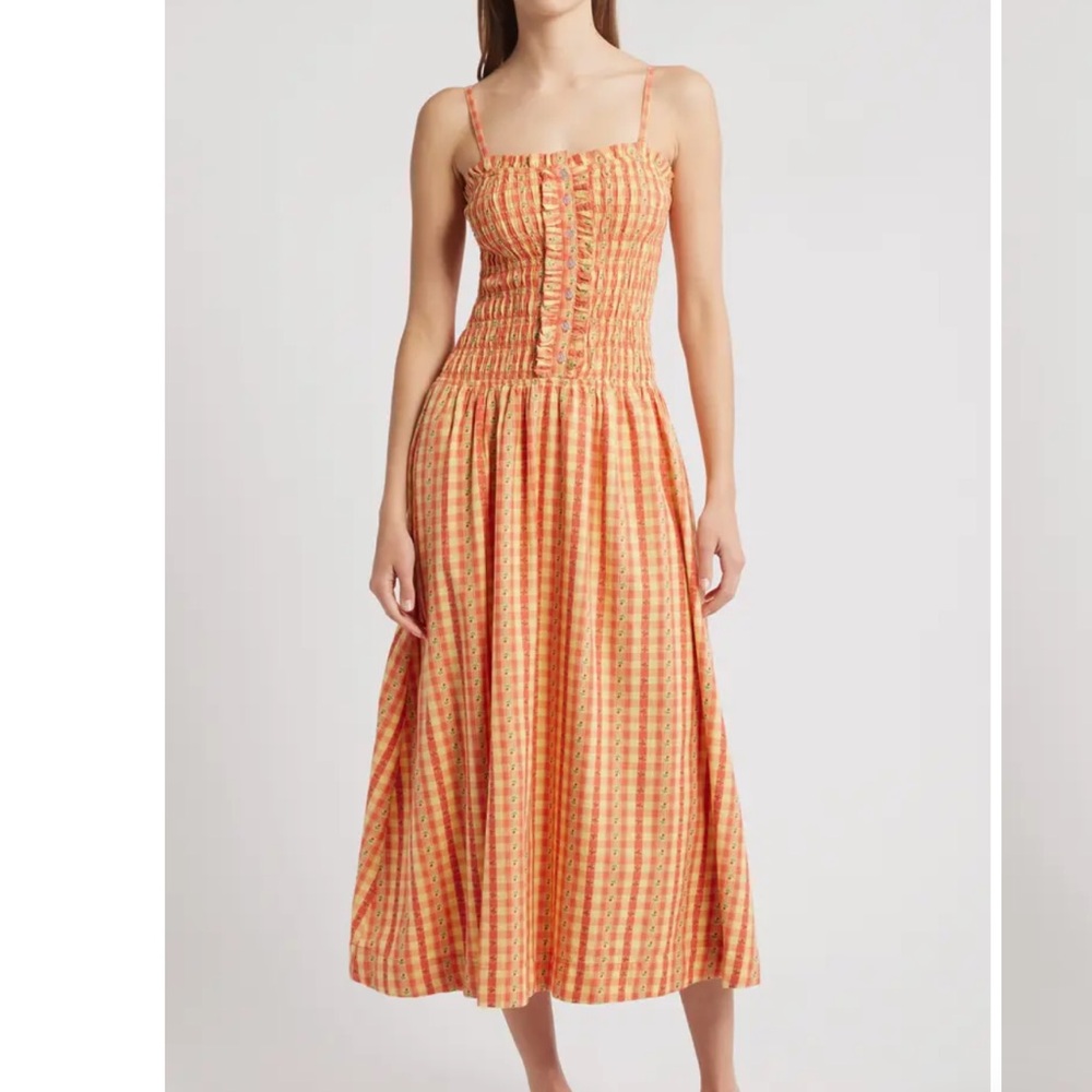 Damson Madder Grace Squareneck Midi Dress US Size 8 - Picture 2 of 10